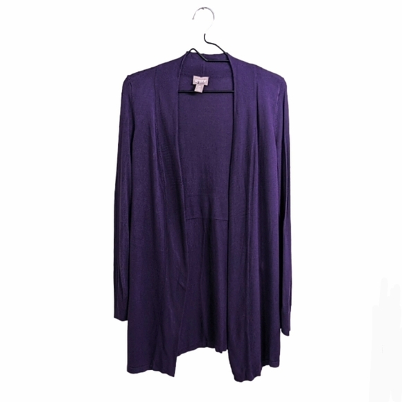 Chico's Women Purple Open Long Cardigan Sweater Lightweight Size S / 4 - Picture 1 of 8